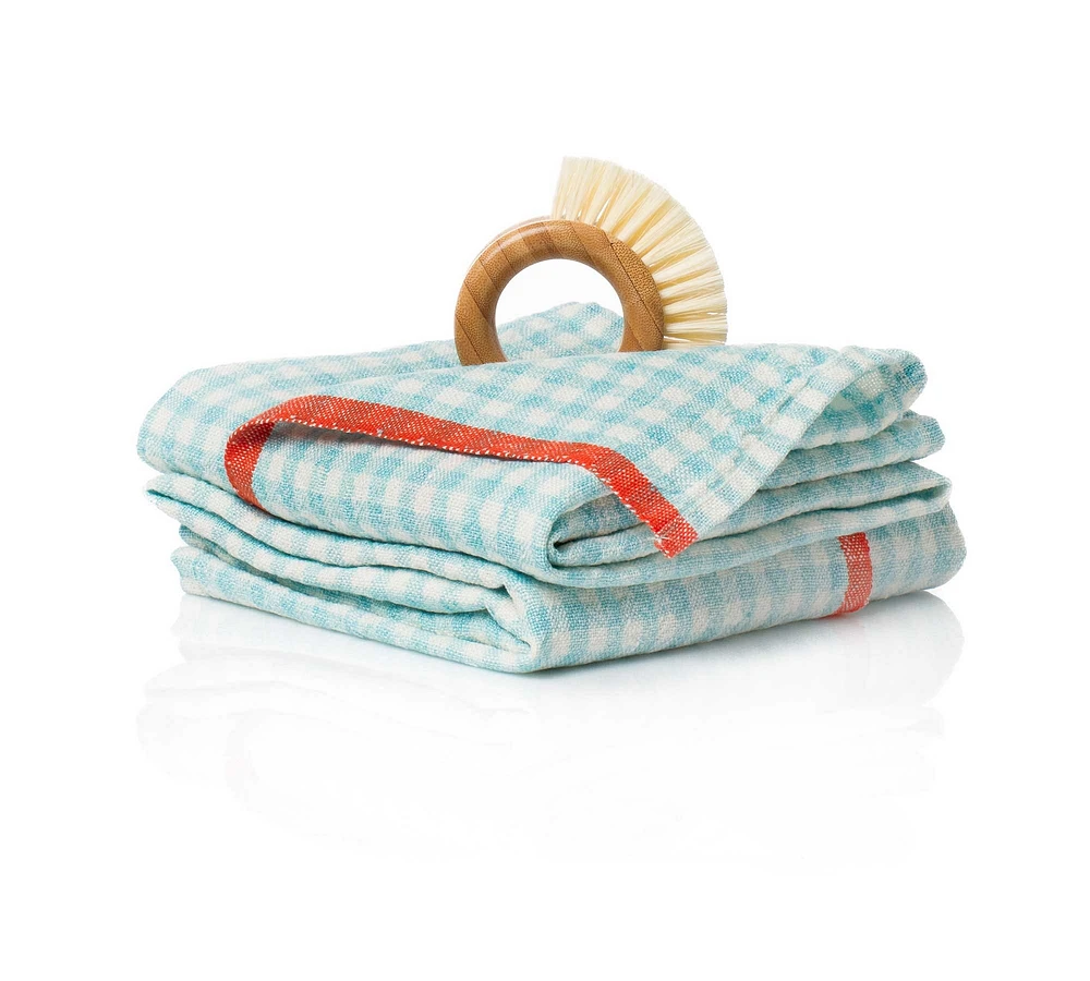 Caravan Gingham Linen Tea Towels - Set of 2