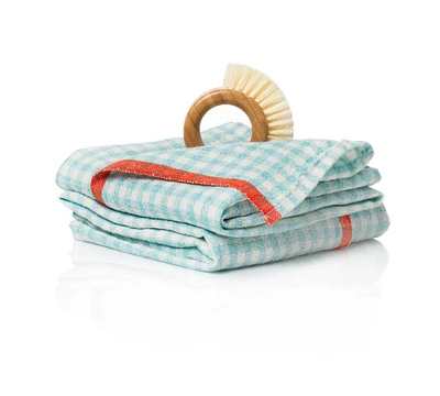 Caravan Gingham Linen Tea Towels - Set of 2