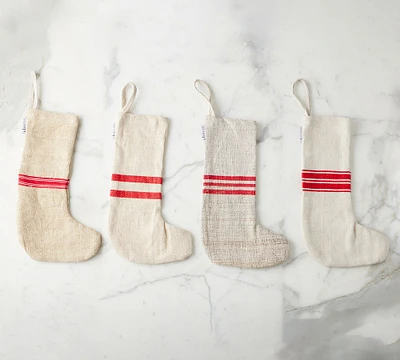 Open Box: Vintage Grain Sack Holiday Stocking