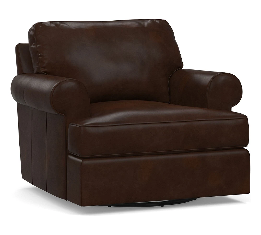 Townsend Roll Arm Leather Swivel Chair