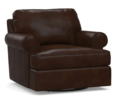 Townsend Roll Arm Leather Swivel Chair