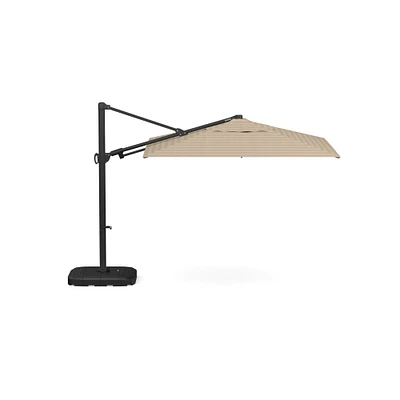 Premium 10' Square Cantilever Outdoor Patio Umbrella - Rustproof Aluminum Frame with Base