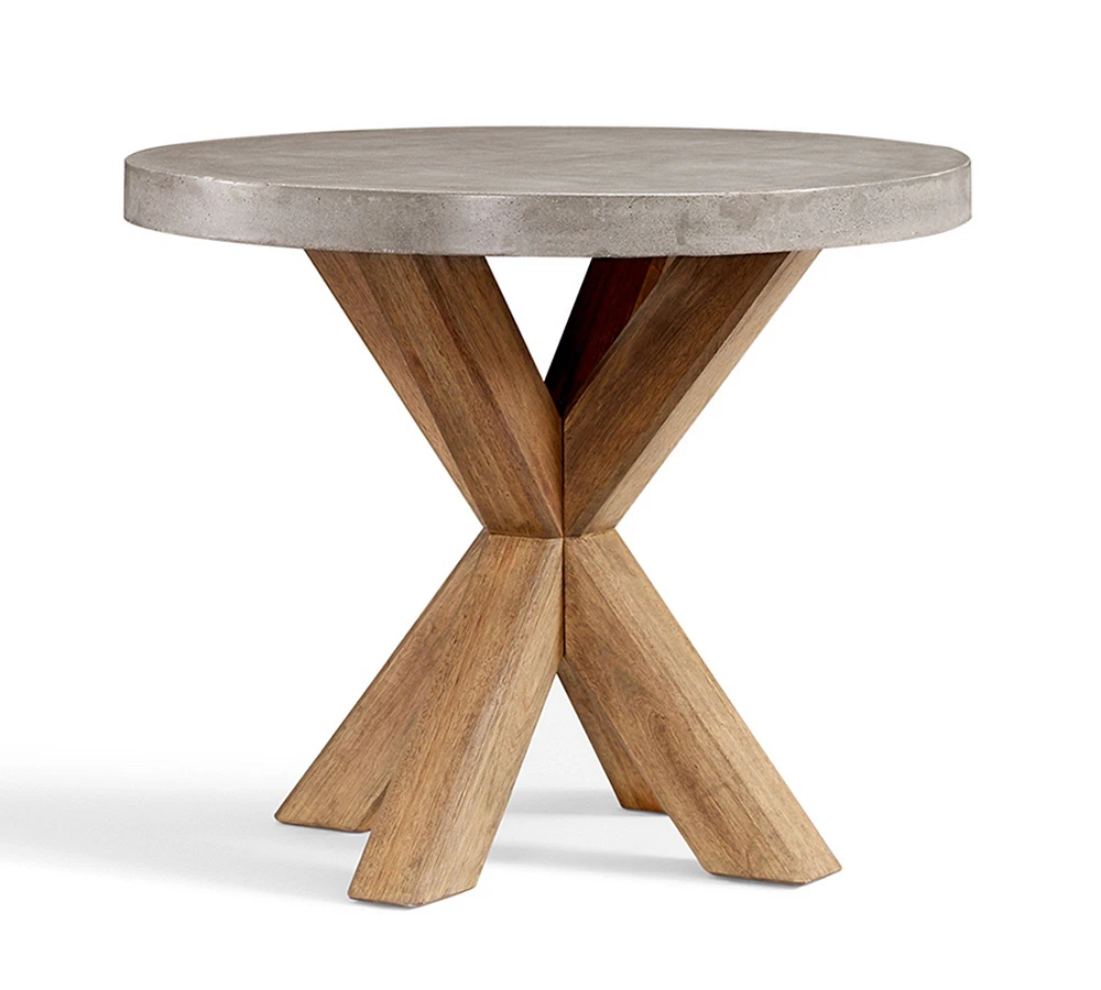Abbott Concrete & Acacia Round Outdoor Bistro Table (36")