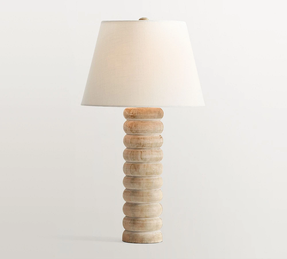 Delilah Stacked Wood Table Lamp (30")