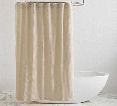 Waffle Weave Cotton Shower Curtain