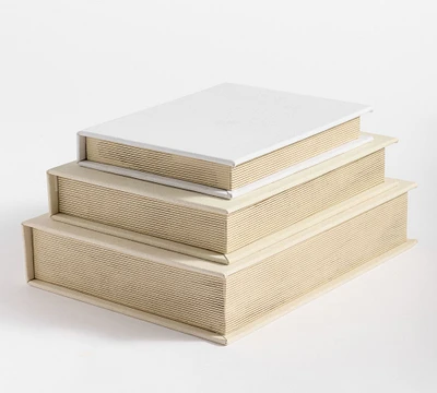 Open Box: Stacked Linen Books