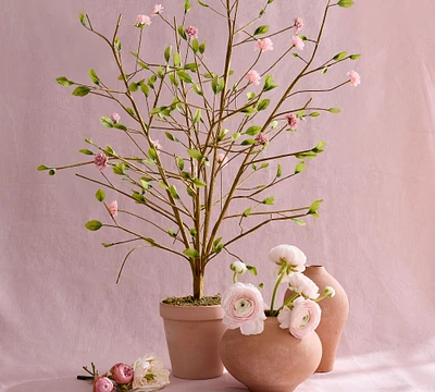 Faux Spring Bloom Potted Tree