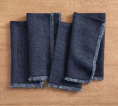 Frayed Oversized Linen Napkins - Set of 4