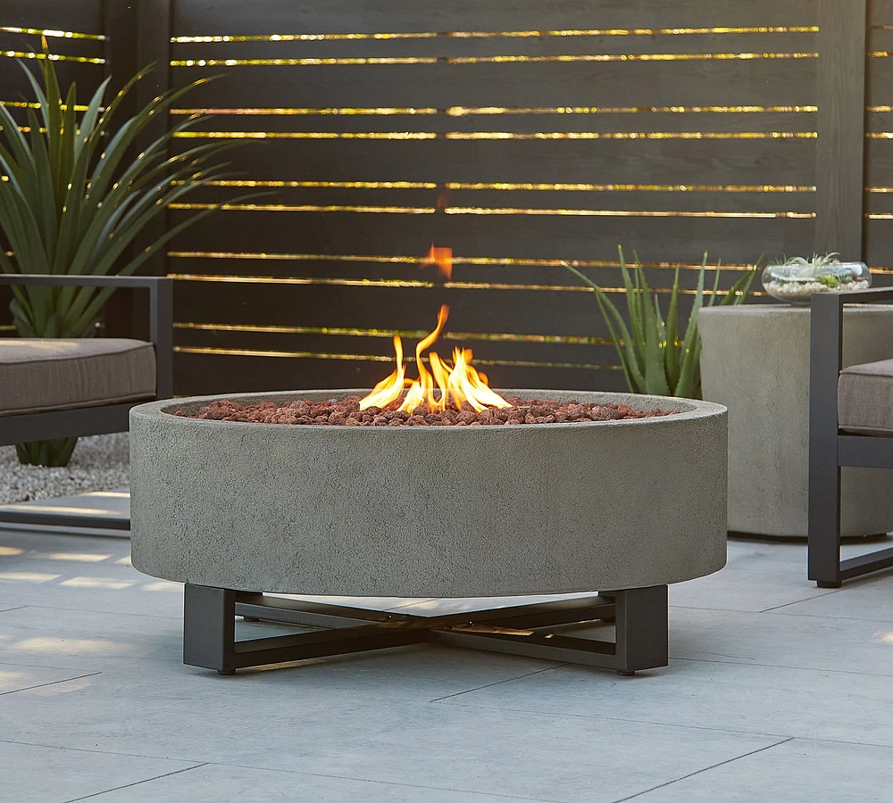 Elmwood Concrete Round Propane Fire Pit (40")