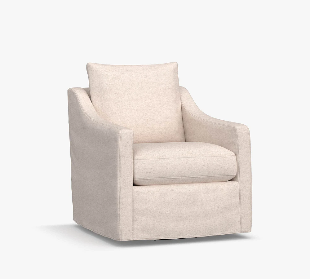 Ayden Slope Arm Slipcovered Swivel Glider