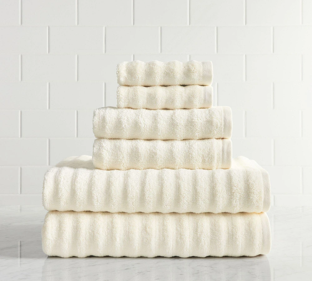 Textured Striped Towel Set