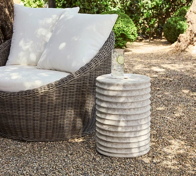 Naples Terracotta Round Outdoor Accent Table (13")