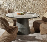 Darlyn Marble Round Outdoor Dining Table (42 - 55")
