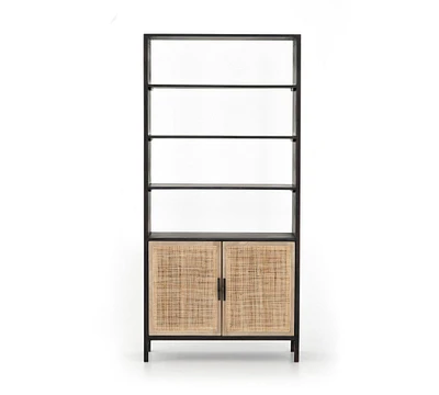 Dolores Cane Open Bookcase with Doors (35")
