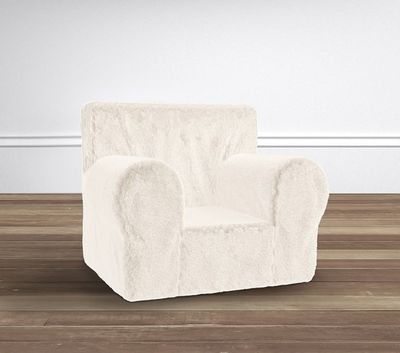 Ivory Faux-Fur Anywhere Chair® Slipcover Only