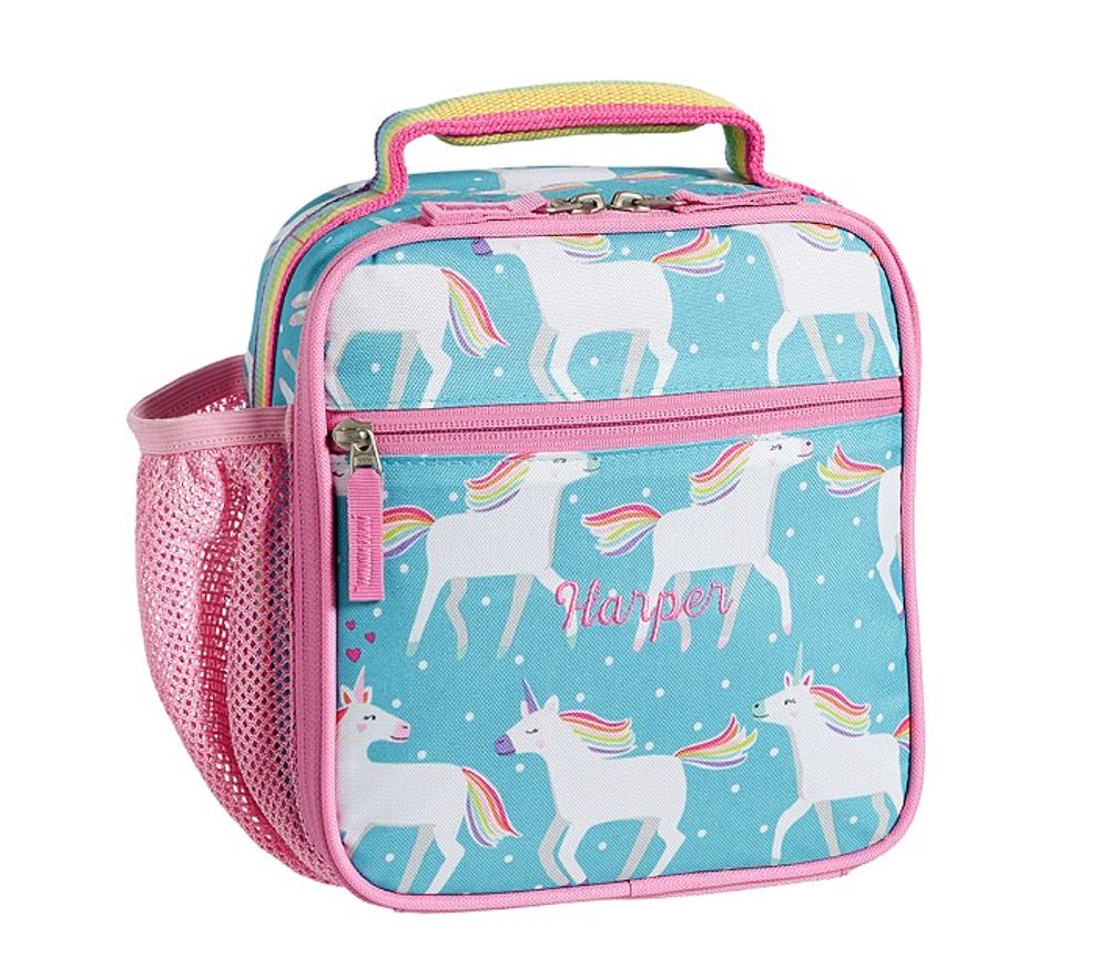 Mackenzie Aqua & Pink Unicorn Parade Large Kids Duffle