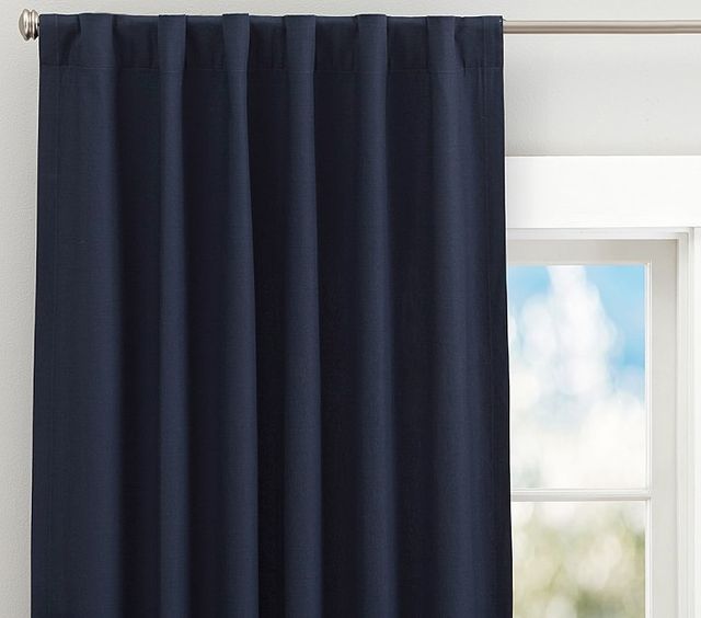 Pottery Barn Kids Evelyn Linen Blend Bow Valance Blackout Curtain