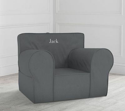 Oversized Charcoal Twill Anywhere Chair® Slipcover Only