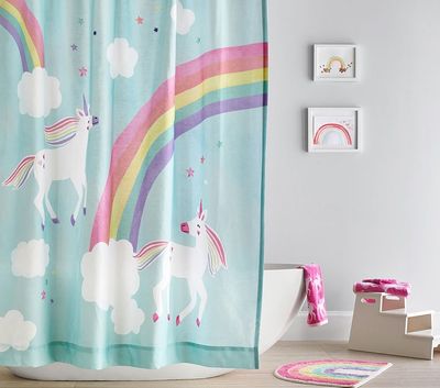 Rainbow Unicorn Shower Curtain