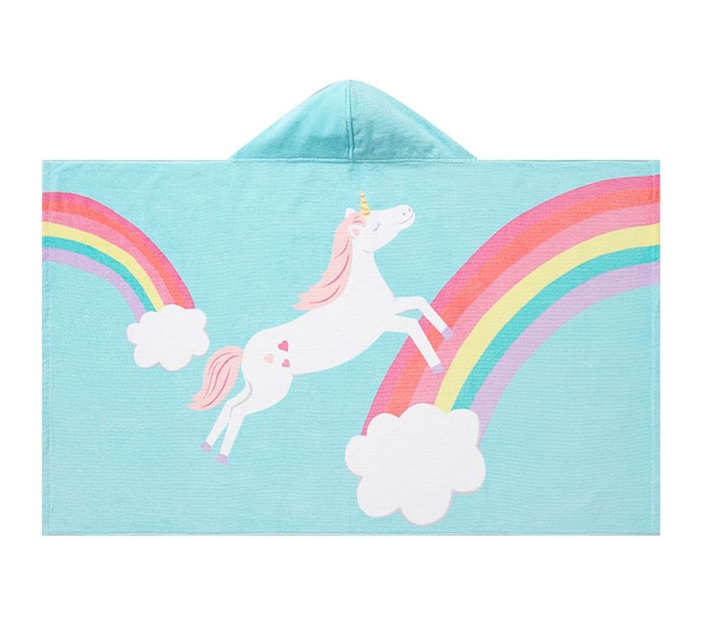 Unicorn Rainbow Kid Beach Hooded Towel