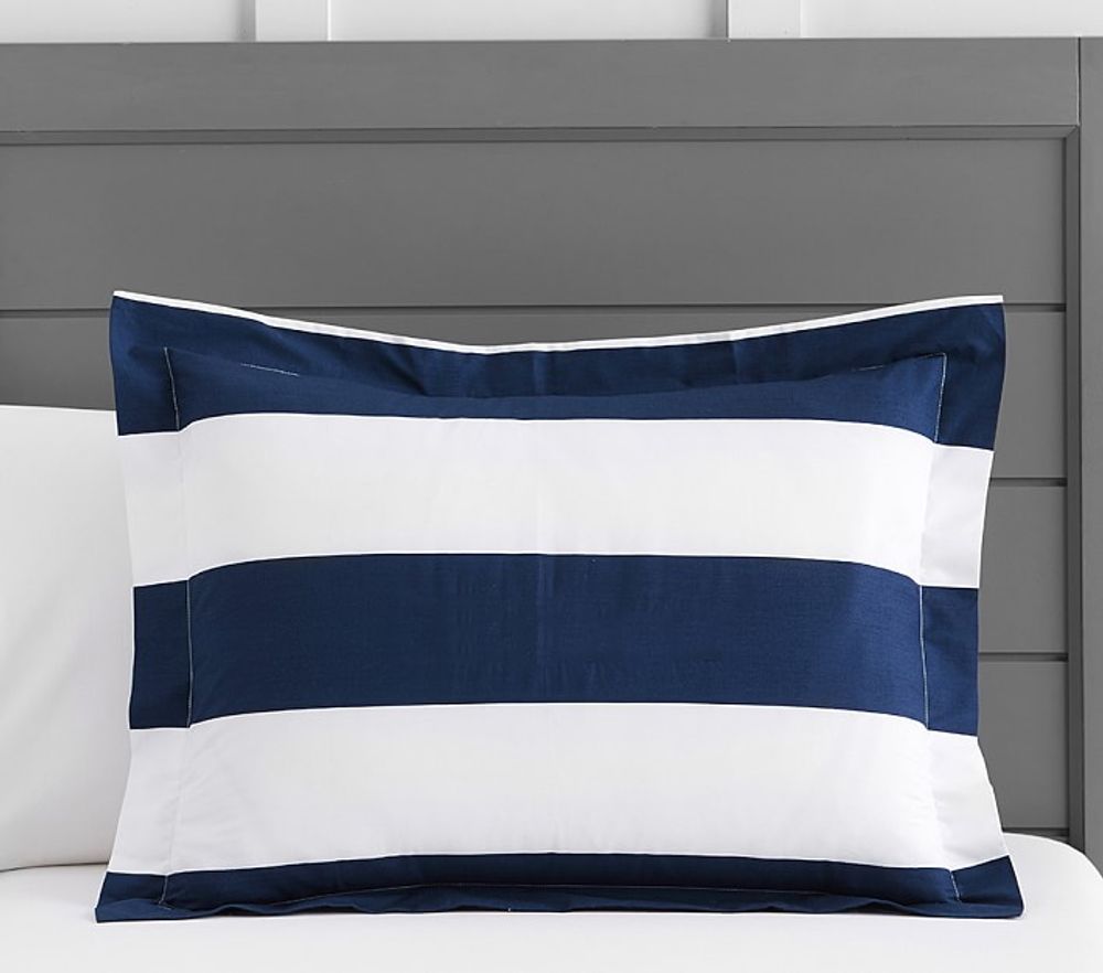 Rugby Stripe Organic Duvet Cover & Shams