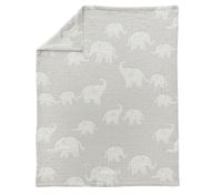 Jacquard Elephant Organic Muslin Baby Blanket