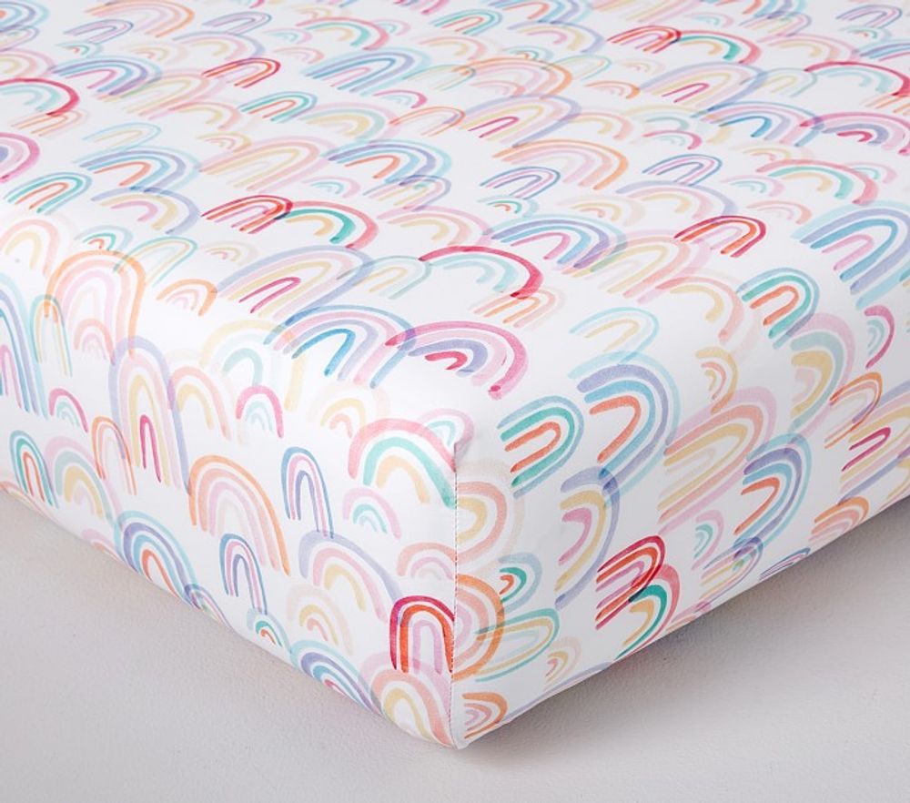 Lennon Rainbow Organic Crib Fitted Sheet