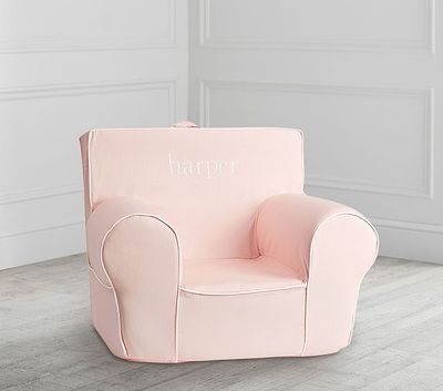 Blush with White Piping Anywhere Chair® Slipcover Only