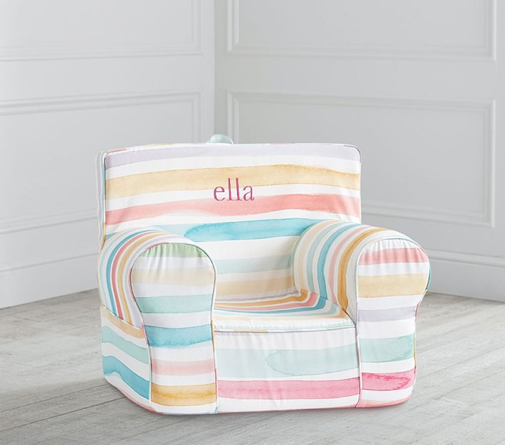 Kayla Rainbow Stripe Twill Anywhere Chair® Slipcover Only