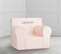 Oversized Blush with White Piping Anywhere Chair® Slipcover Only