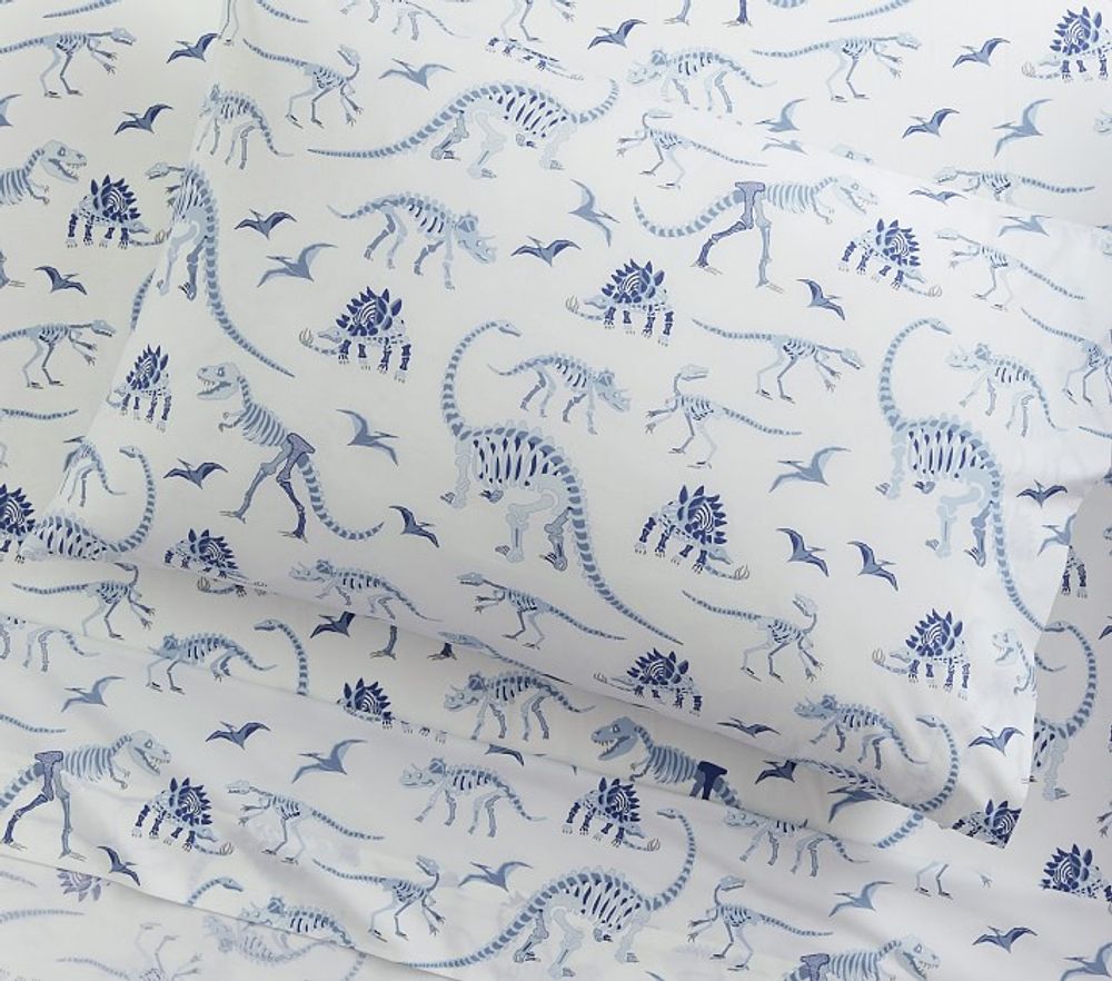 Dino Bones Glow-in-the-Dark Sheet Set & Pillowcases