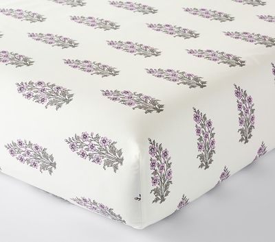 Medallion Floral Organic Crib Fitted Sheet