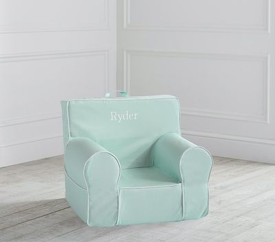My First Light Aqua with White Piping Anywhere Chair® Slipcover Only
