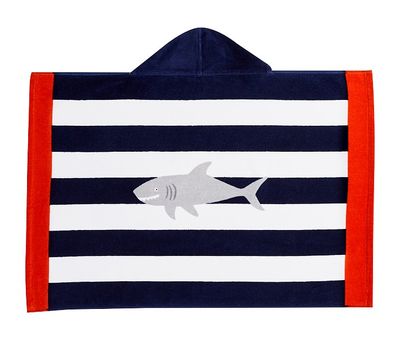 Shark Stripe Baby Beach Hooded Towel