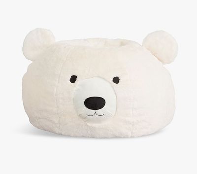 Ivory Polar Bear Faux-Fur Anywhere Beanbag™ Slipcover Only
