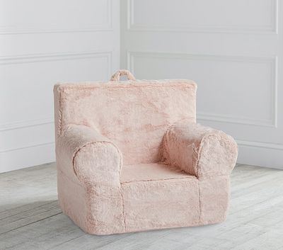 Blush Faux-Fur Anywhere Chair® Slipcover Only