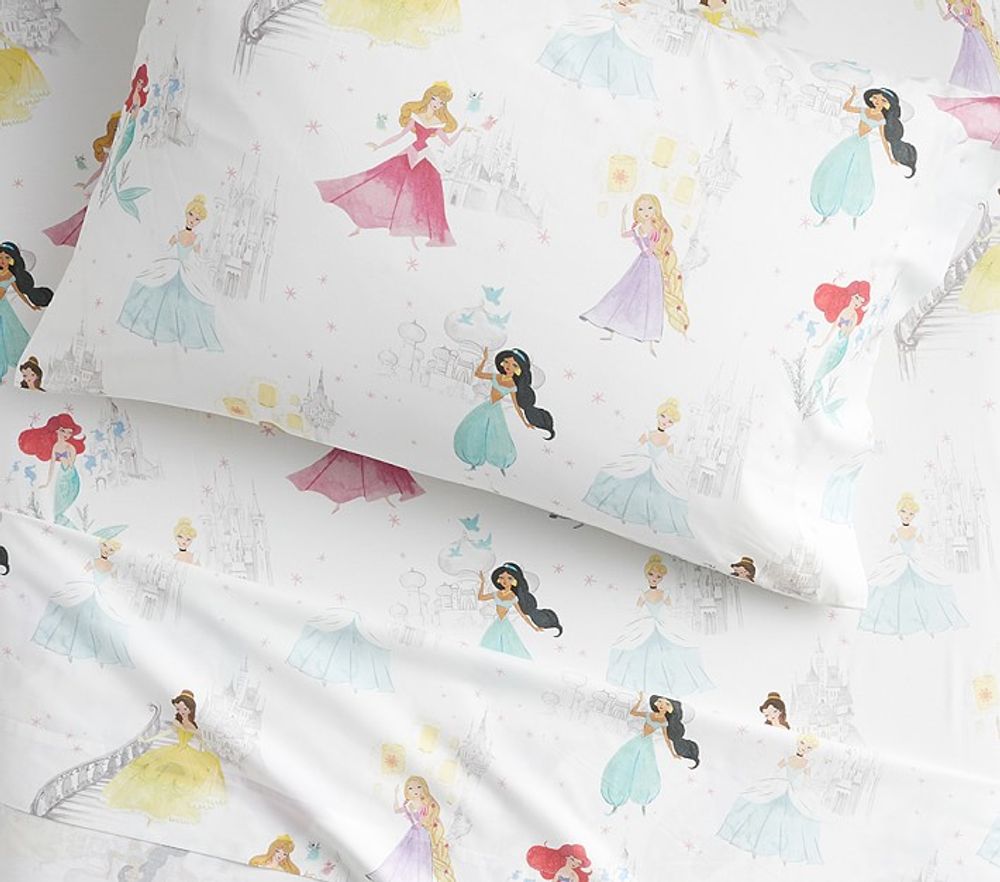 Disney Princess Castles Organic Toddler Sheet Set & Pillowcase