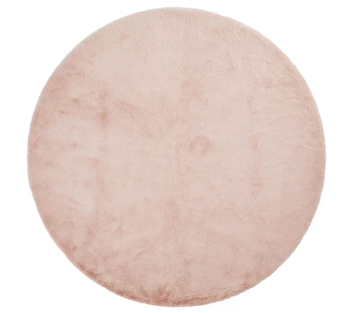 Machine Washable Faux Fur Nursery Round Rug