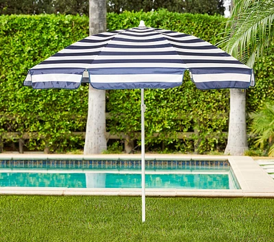 Navy Rugby Stripe Beach Umbrella