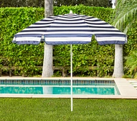 Navy Rugby Stripe Beach Umbrella