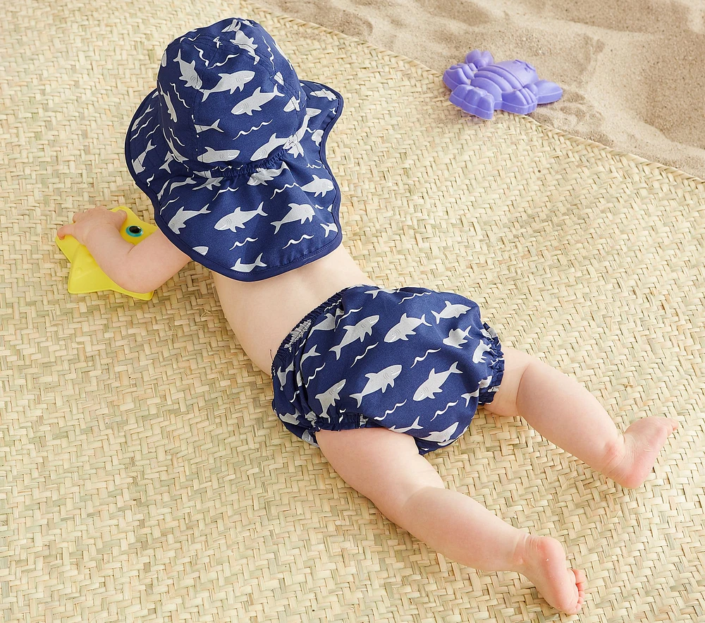 Shark Diaper Cover & Reversible Hat