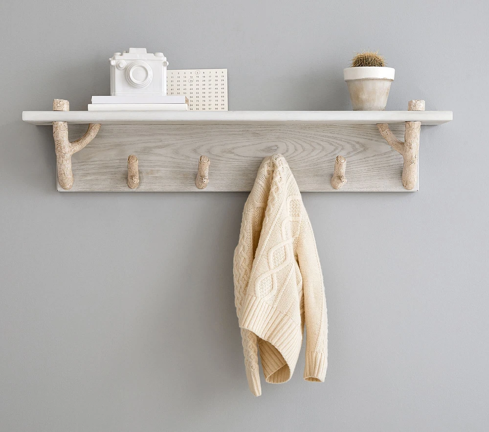 Birch Shelf with Pegs (36")