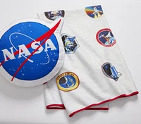 Astronaut Mission Patch Kid Throw Blanket & Pillow Bundle