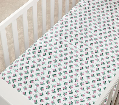 Roller Rabbit Rosebud Organic Crib Fitted Sheet