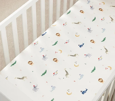 Animal ABC Organic Crib Fitted Sheet