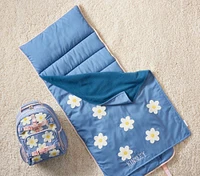 Mackenzie Blue Daisies Chenille Small Backpack & Nap Mat Bundle, Set of 2