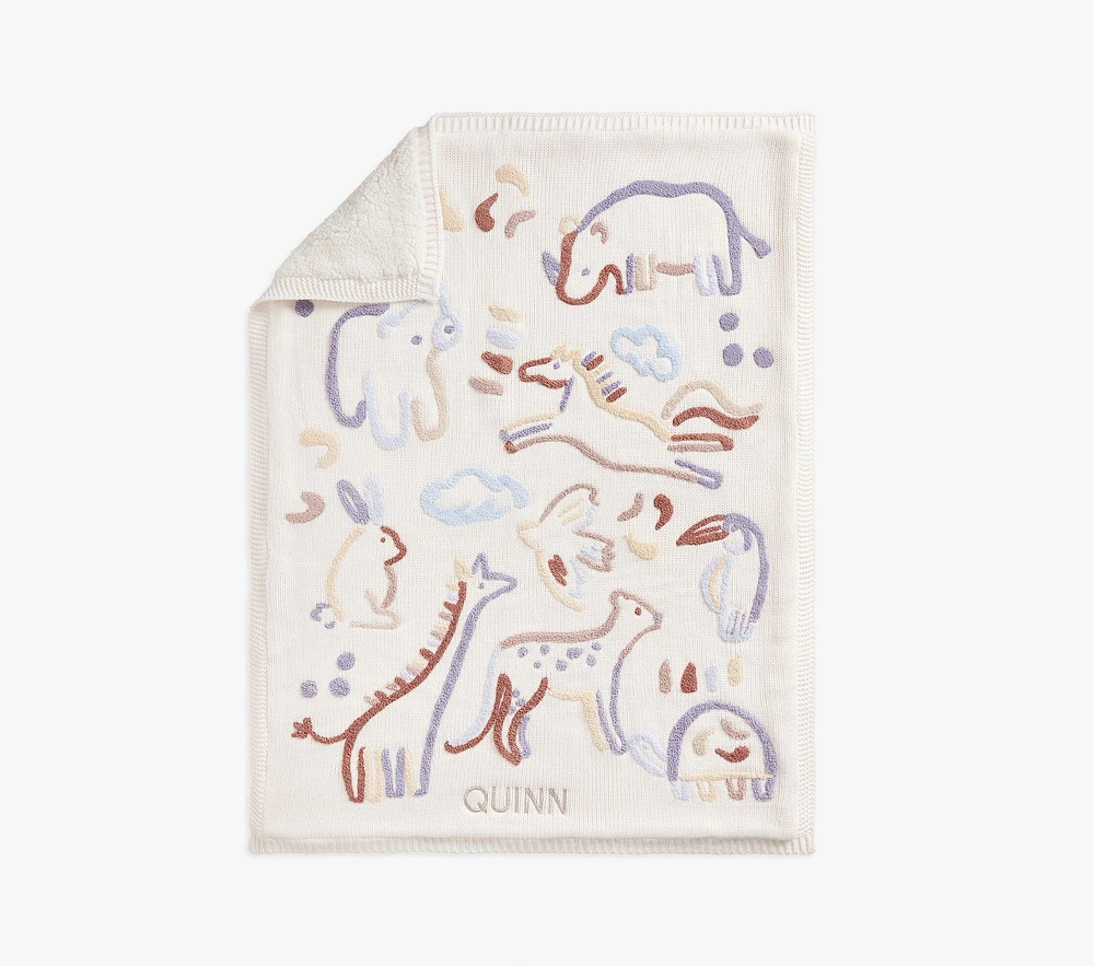 west elm x pbk Critter Heirloom Baby Blanket