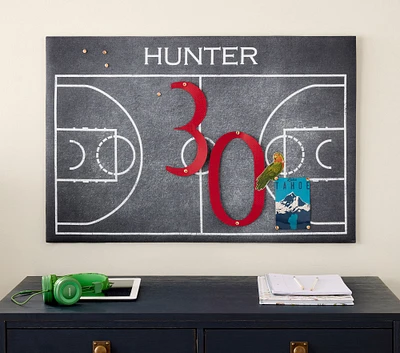 Personalized Basketball Printed Fabric Pinboard (24" x 36")