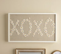 XOXO Embroidered Canvas Art