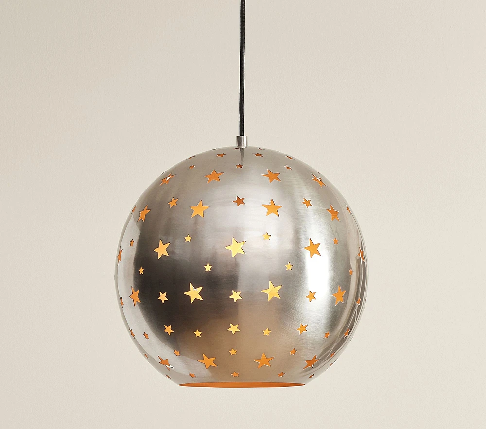 Metal Star Cutout Ball Pendant (14")